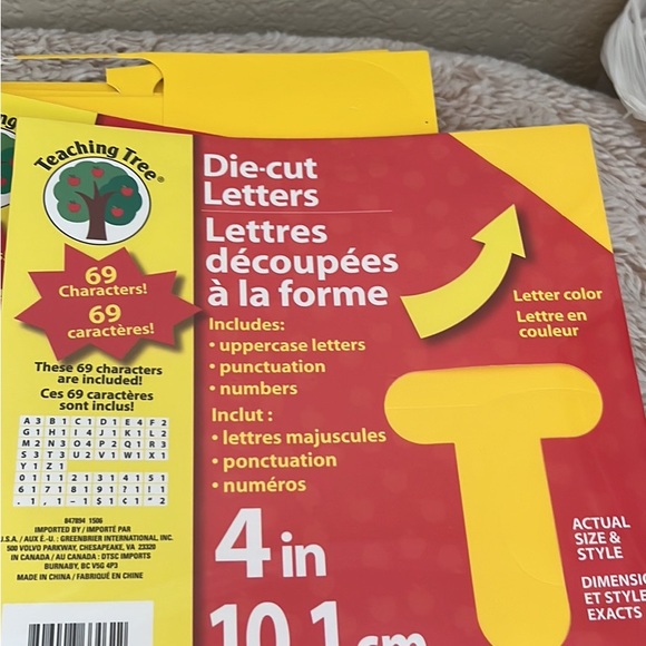 Teaching Tree 4” die cut letters and numbers - Picture 2 of 4